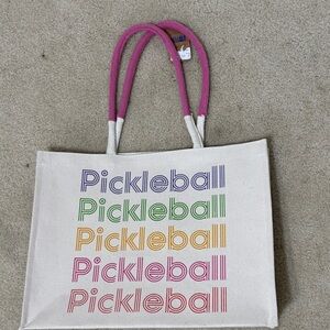 Vibrant Pickleball Tote with Pink Handles